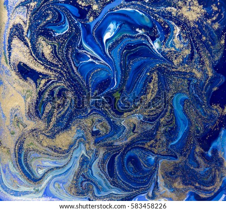 royalty free stock illustration of blue gold liquid texture hand blueand gold