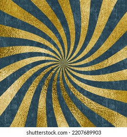 Blue And Gold Swirl Pattern