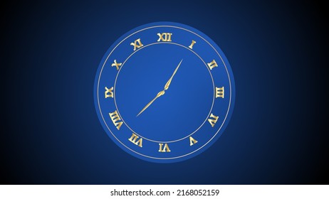 Blue And Gold-colored Antique Plus Modern Design Clock Animation