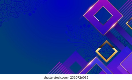 Blue Golden Royal Award Background. Diamond Elegant Shine Spark. Luxury Premium Corporate Abstract Design Template. Classic Shape Post. Center LED Screen Visual. Business Event Design - Powered by Shutterstock