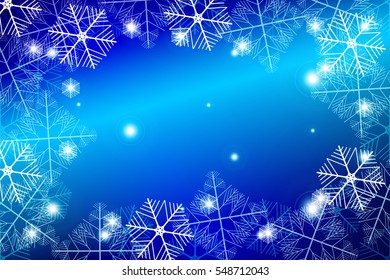 Blue Gradient Christmas Background White Snowflakes Stock Illustration ...