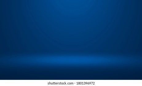 Blue Gradient Infinite Studio Wall Background With Spotlight 