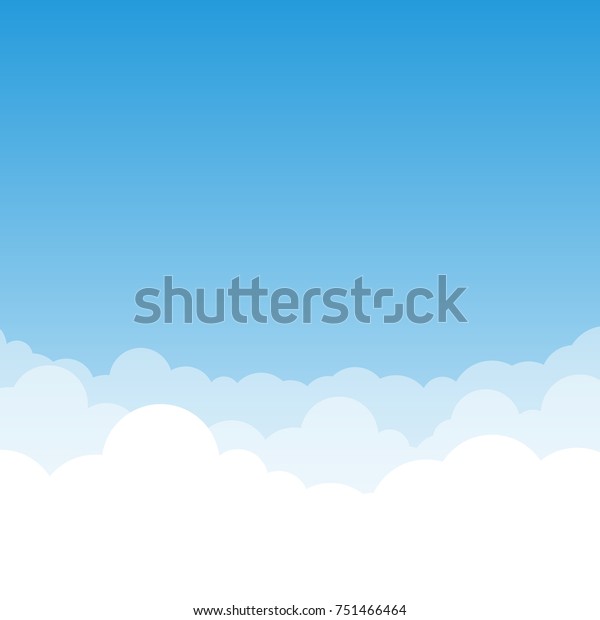 Blue Gradient Sky Clouds Digital Illustration Stock Illustration ...