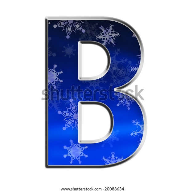 Blue Gradient Snowflake Capital Letter B Stock Illustration 20088634