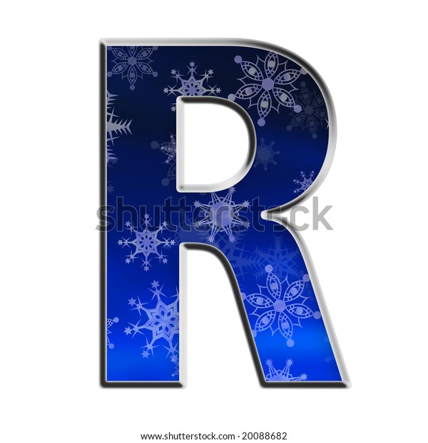 Blue Gradient Snowflake Capital Letter R Stock Illustration 20088682