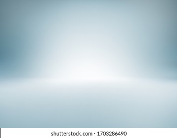 Blue Gray White Light Gradient Empty Studio Room Backdrop Wallpaper Abstract Background Blurred. Use For Showcase Or Product Your. Copy Space For Text