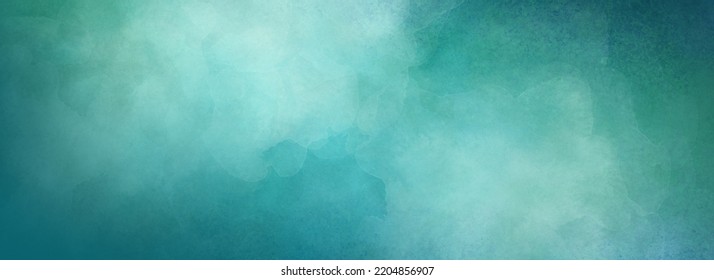 Blue green background texture, cloudy stormy sky illustration, soft painted smokey clouds in abstract design