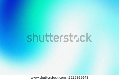 Blue Green Gradient abstract background. Neon Blurred Gradient with grain noise texture, good for wallpaper copy space
