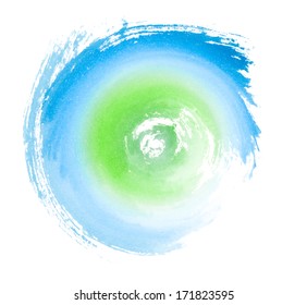 Blue Green Painted Swirl Eco Concept Symbol