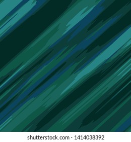 Blue & Green Teal Color Diagonal Painted Brush Strokes Rippled Paper Effect Background Raster Illustration Backdrop
