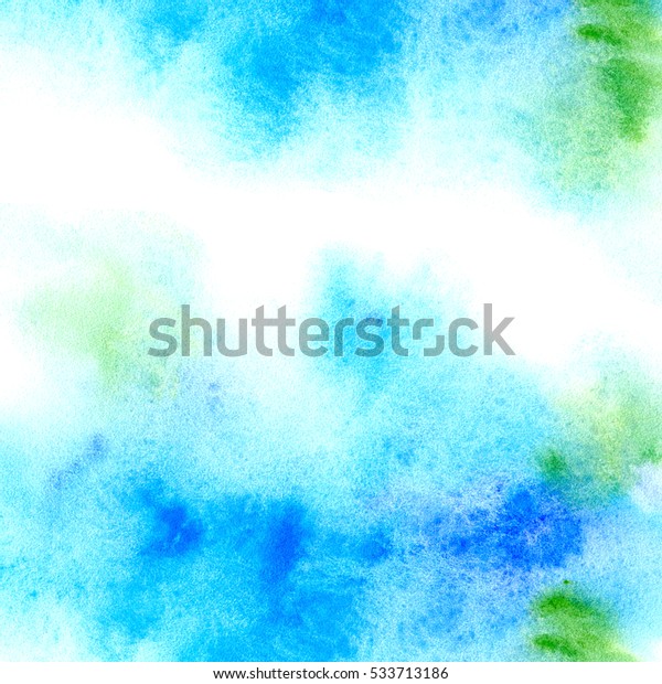 Blue Green Watery Frame Abstract Watercolor Stock Illustration ...