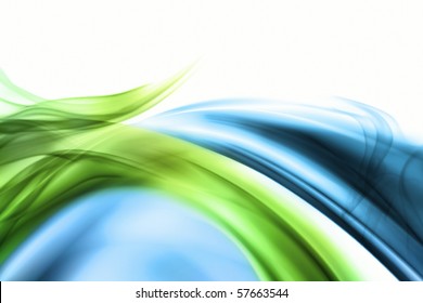 Blue And Green Wave With Smoke For Background