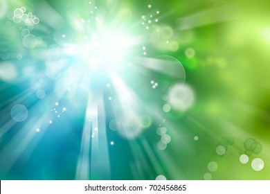 Blue, Green And White Circles Background