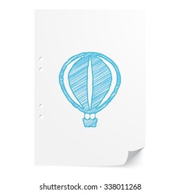 Blue handdrawn Air Balloon