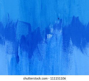 Blue Hand-painted Brush Stroke Daub Background