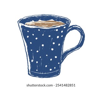 Una taza azul pintada