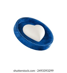 Blue Heart with Black Mustache 3d render icon isolated on a white background for father's day - Powered by Shutterstock