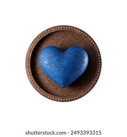 Blue Heart with Black Mustache 3d render icon isolated on a white background for father's day - Powered by Shutterstock