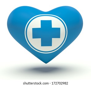 Blue Heart First Aid Medical Cross Stock Illustration 172702982 ...