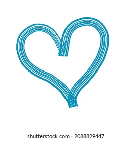 
Blue Heart Outline Isolated On White Background