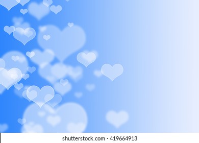 Blue Hearts Bokeh As Background