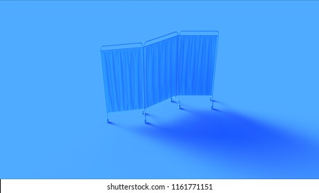 Blue Hospital Privacy Folding Screen 3d Illustration 3d Rendering