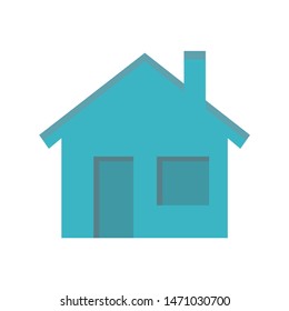 Blue House Symbol On White Background Stock Illustration 1471030700 ...