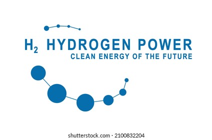 Blue Hydrogen H2 Technology Logo . H2 Combustion Engine For Emission Free Eco Friendly Transport.