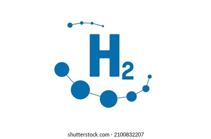 Blue Hydrogen H2 Technology Logo . H2 Combustion Engine For Emission Free Eco Friendly Transport.