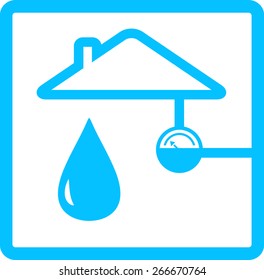 Blue Icon Pipeline Meter Water Drop Stock Illustration 266670764 ...