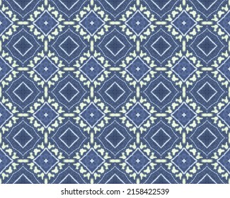 Blue Ink Texture Ikat Morocco Batik Stock Illustration 2158422539 ...