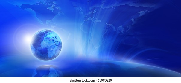 Blue internet background (Global and Communication concept)