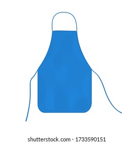 Blue Kitchen Apron Isolated On White Stock Illustration 1733590151 ...