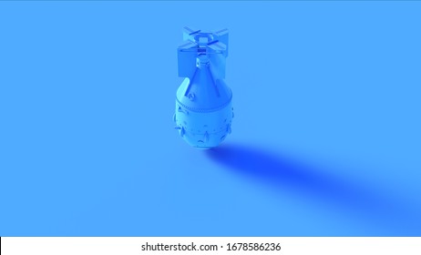 Blue Large Atomic Bomb Neutron Bomb Thermonuclear Weapon 3d illustration 3d rendering