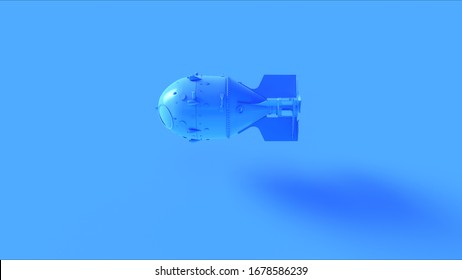 Blue Large Atomic Bomb Neutron Bomb Thermonuclear Weapon 3d Illustration 3d Rendering