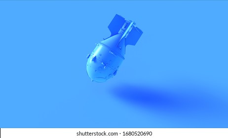 Blue Large Atomic Bomb Neutron Bomb Thermonuclear Weapon 3d Illustration 3d Rendering