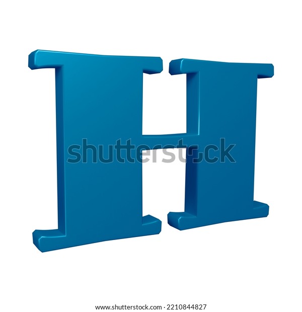 Blue Letter H 3d Render Isolated Stock Illustration 2210844827 ...