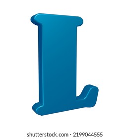 Blue Letter L 3d Render Isolated Stock Illustration 2199044555 ...