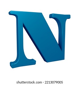 Blue Letter N 3d Render Isolated Stock Illustration 2213079005 ...