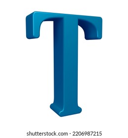 Blue Letter T 3d Render Isolated Stock Illustration 2206987215 ...