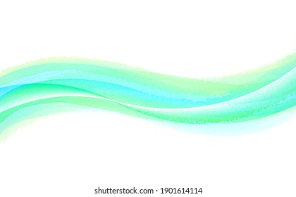 Blue And Light Green Wave Watercolor Touch
