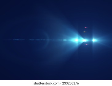 Blue light on black background