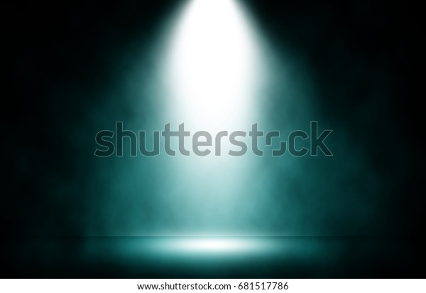 Blue Light Spotlight Smoke Stage Background Stock Illustration ...