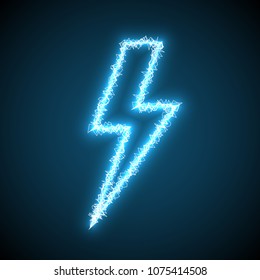 Blue Lighting Bolt Sign Electric Discharge Stock Illustration ...