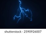 Blue lightning with dark background, 3d rendering. 3D illustration.
