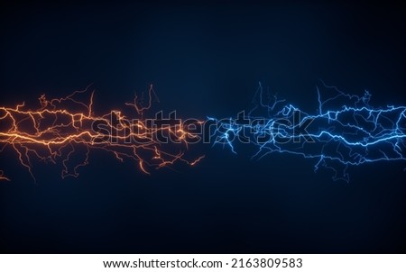 Blue lightning with dark background, 3d rendering. Computer digital drawing.