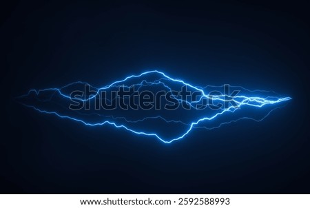 Blue lightning with dark background, 3d rendering. 3D illustration.