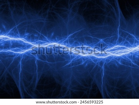 Blue lightning, electrical background abstract