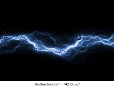 Blue Lightning On Black Background