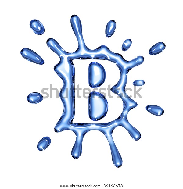 Blue Liquid Alphabet Splashes Drops Letter Stock Illustration 36166678